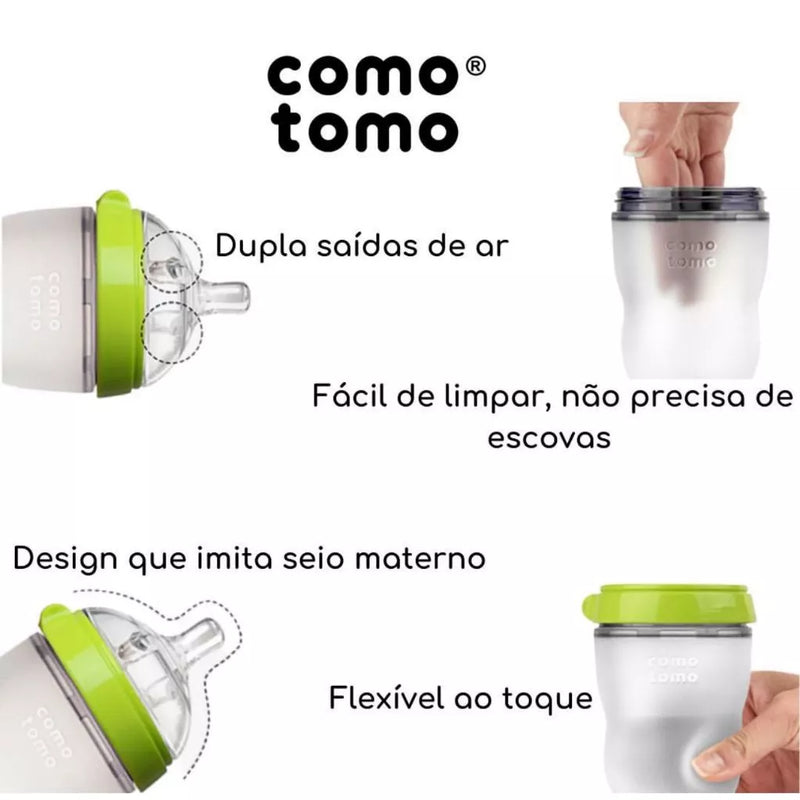 Mamadeira de Silicone Anti-Cólica Baby Comotomo